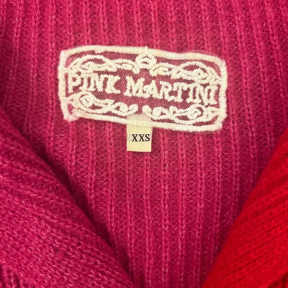 PINK MARTINI - Two-Toned Knit Sweater - Red/Pink - XXS - Picture 3 of 8